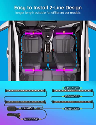Smart RGB Car LED Lights with App Control Y87380