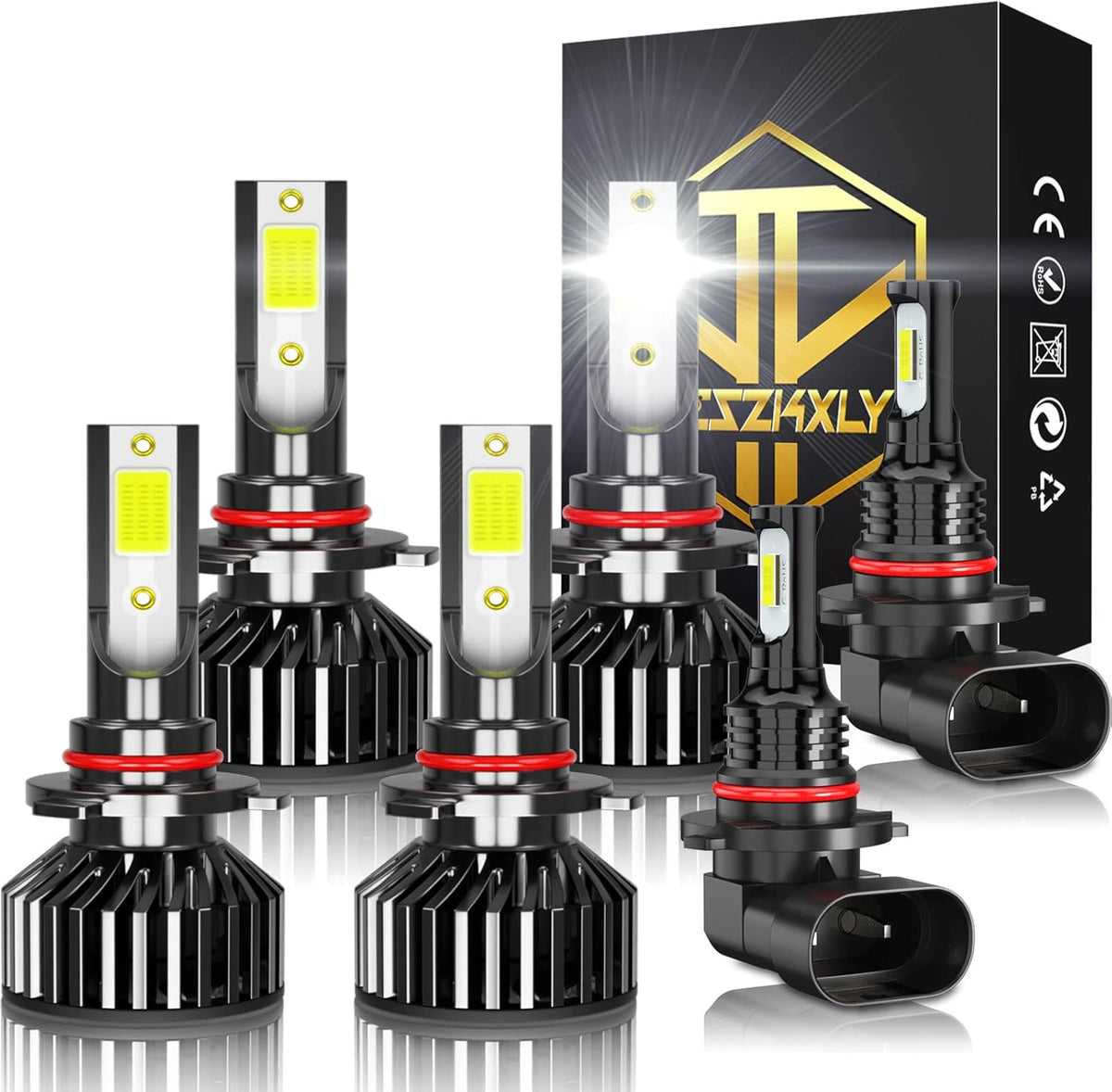 9005 9006 9145 LED Headlight Bulbs, 6 Bulbs R617