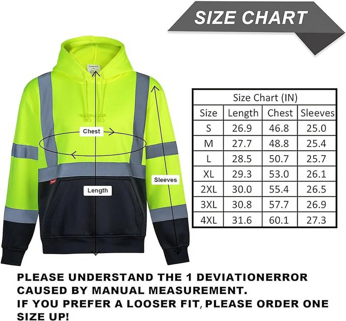 Green X Large Hi Vis Safety Hoodie D420789