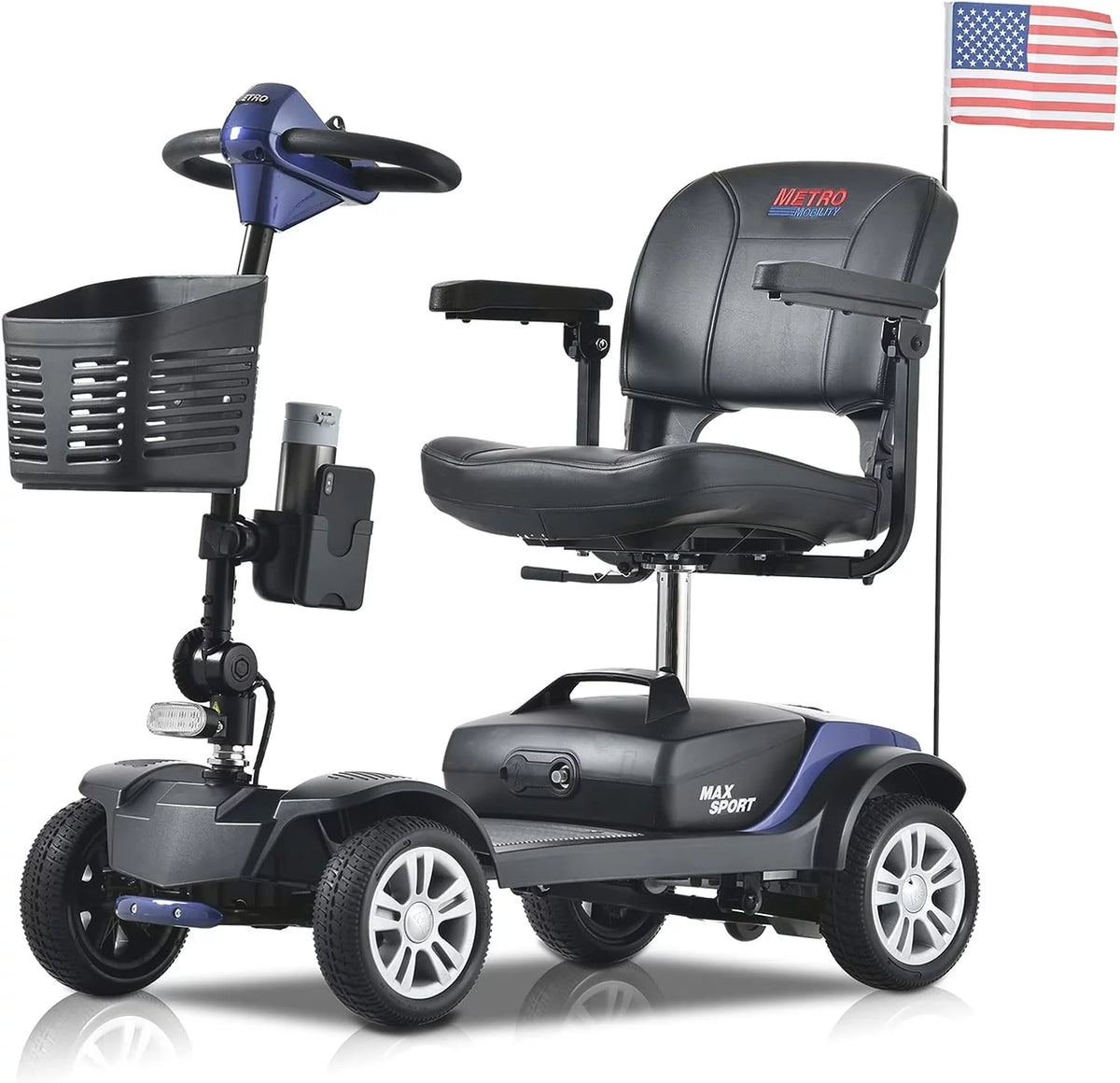 4 Wheel Collapsible Electric Mobility Scooter Purple D7204