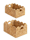 Scalloped Wicker Basket with Handles, Set of 2 N347417