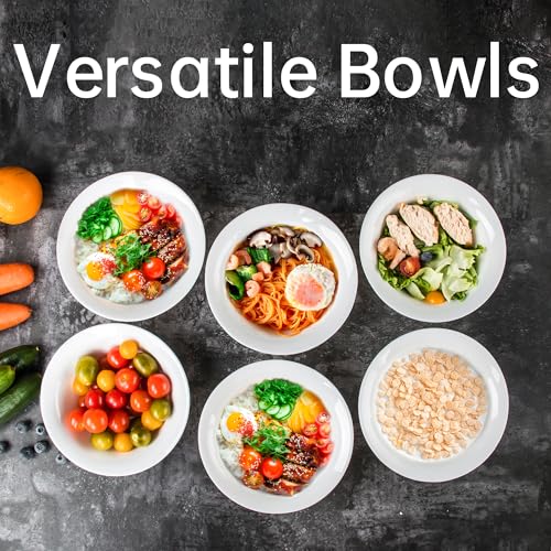 20 OZ Tempered Glass White Soup Bowls Set of 8 H9121
