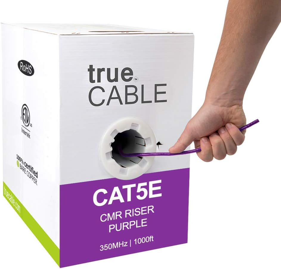 1000ft Purple 24AWG UTP Cat5e Riser Ethernet Cable W413132