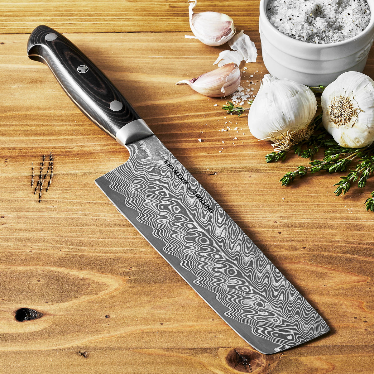 6.5-inch Damascus Nakiri Knife F4302
