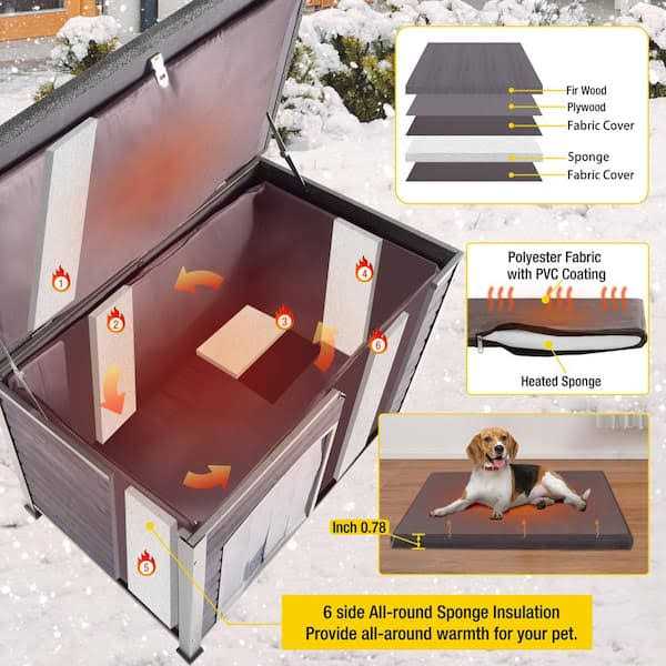 Insulated Outdoor Dog House with Waterproof Roof B426209