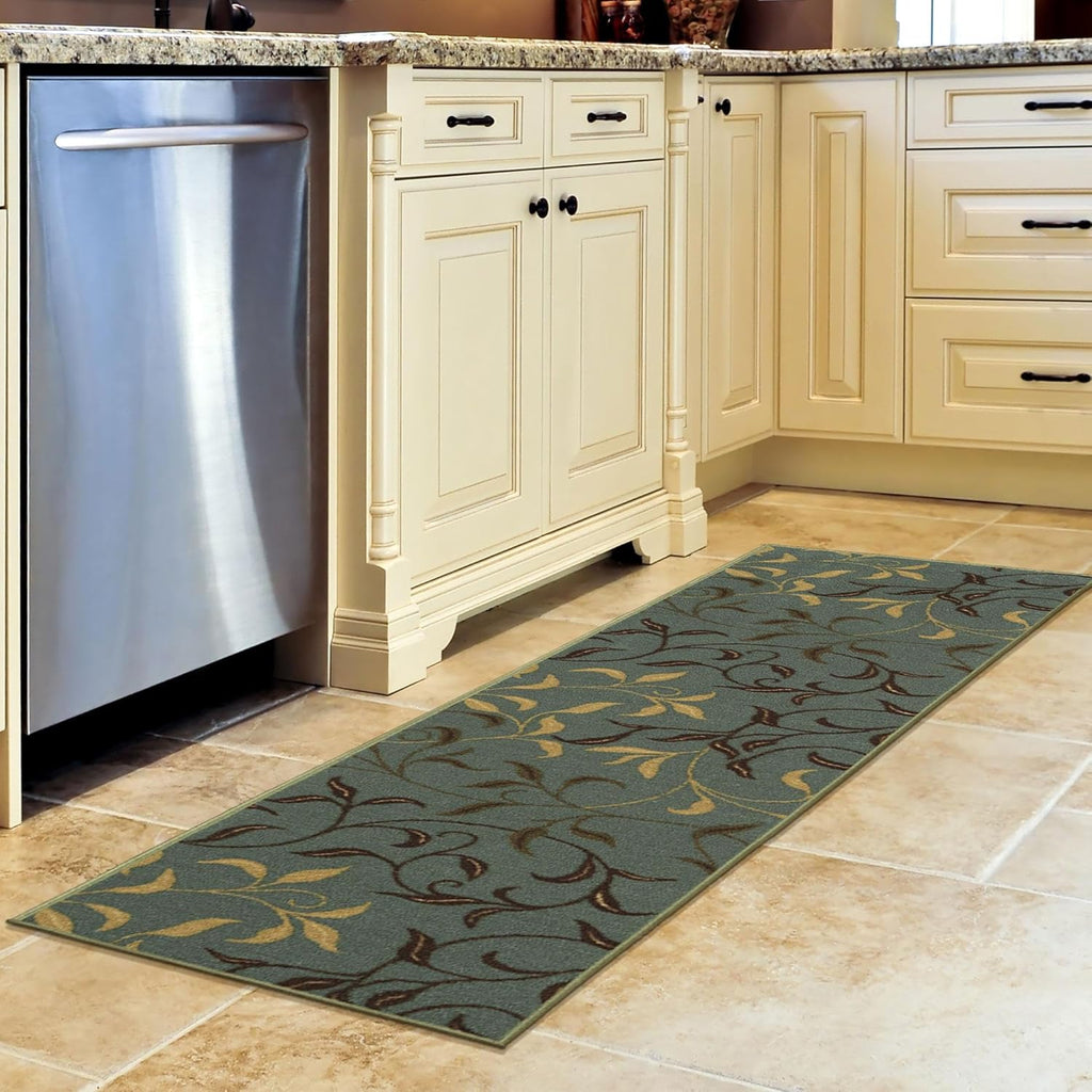 Seafoam Green Non-Slip Rubberback Runner Rug, 20" x 59" B2708