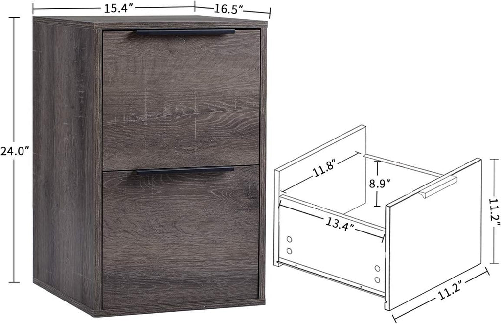 2 Drawer Walnut File Cabinet J640380