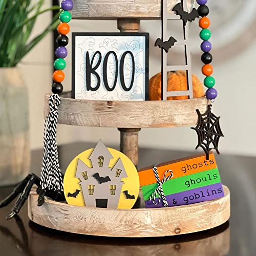 7 Pcs Halloween Themed Tiered Tray Decor Set N33981