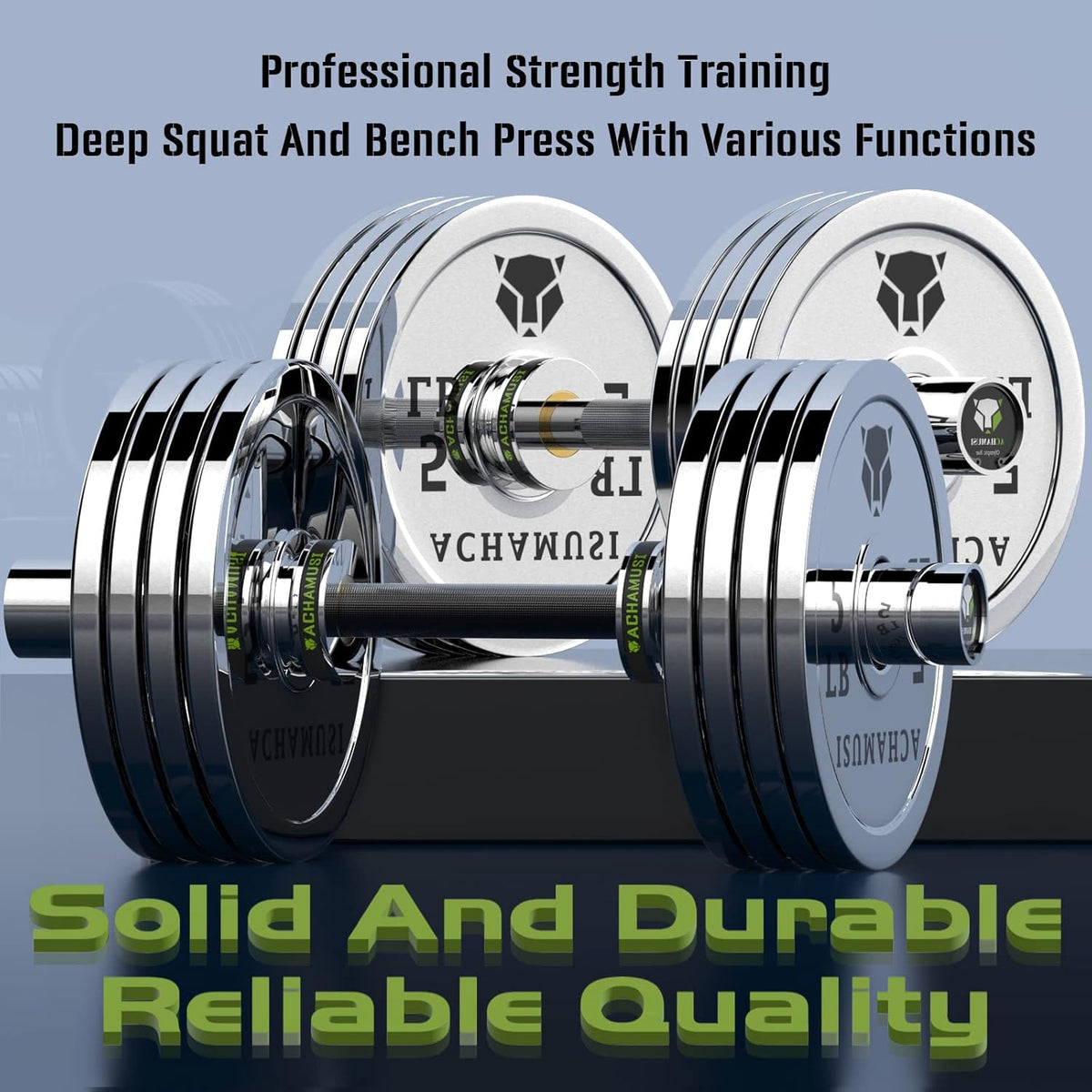 16" Loadable Dumbbell Bar Pair for 2” Weight Plates N488