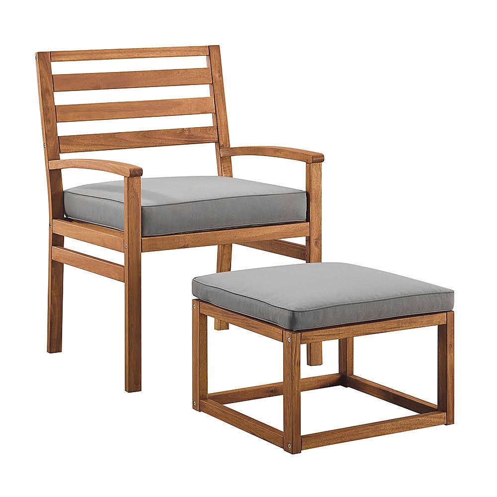 Acacia Wood Patio Chair with Ottoman K692