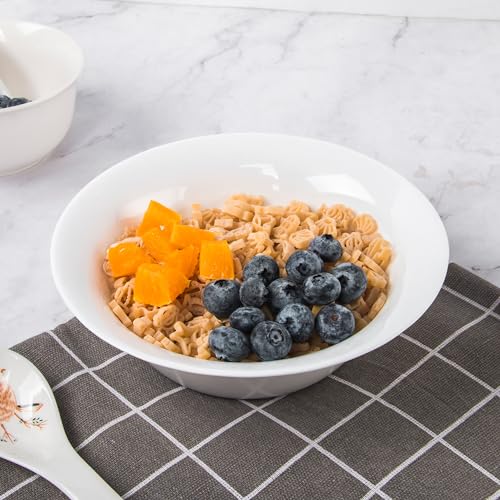 20 OZ Tempered Glass White Soup Bowls Set of 8 H9121