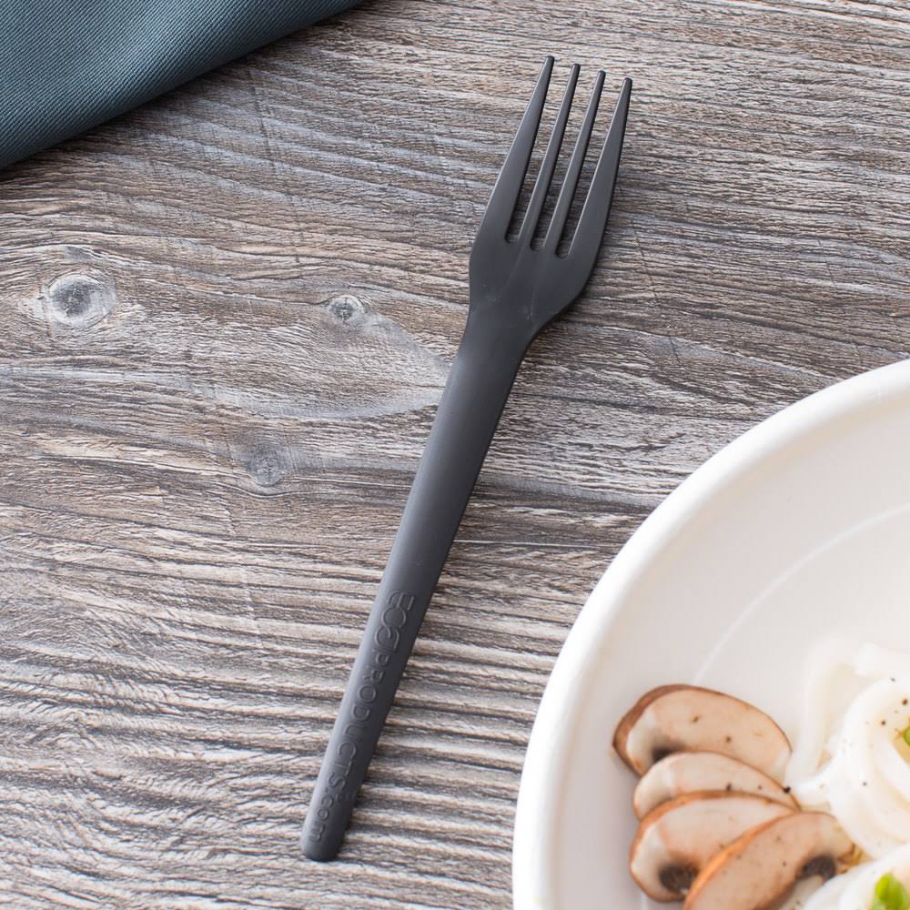 Compostable Forks 7-Inch Black Case of 1000 T453