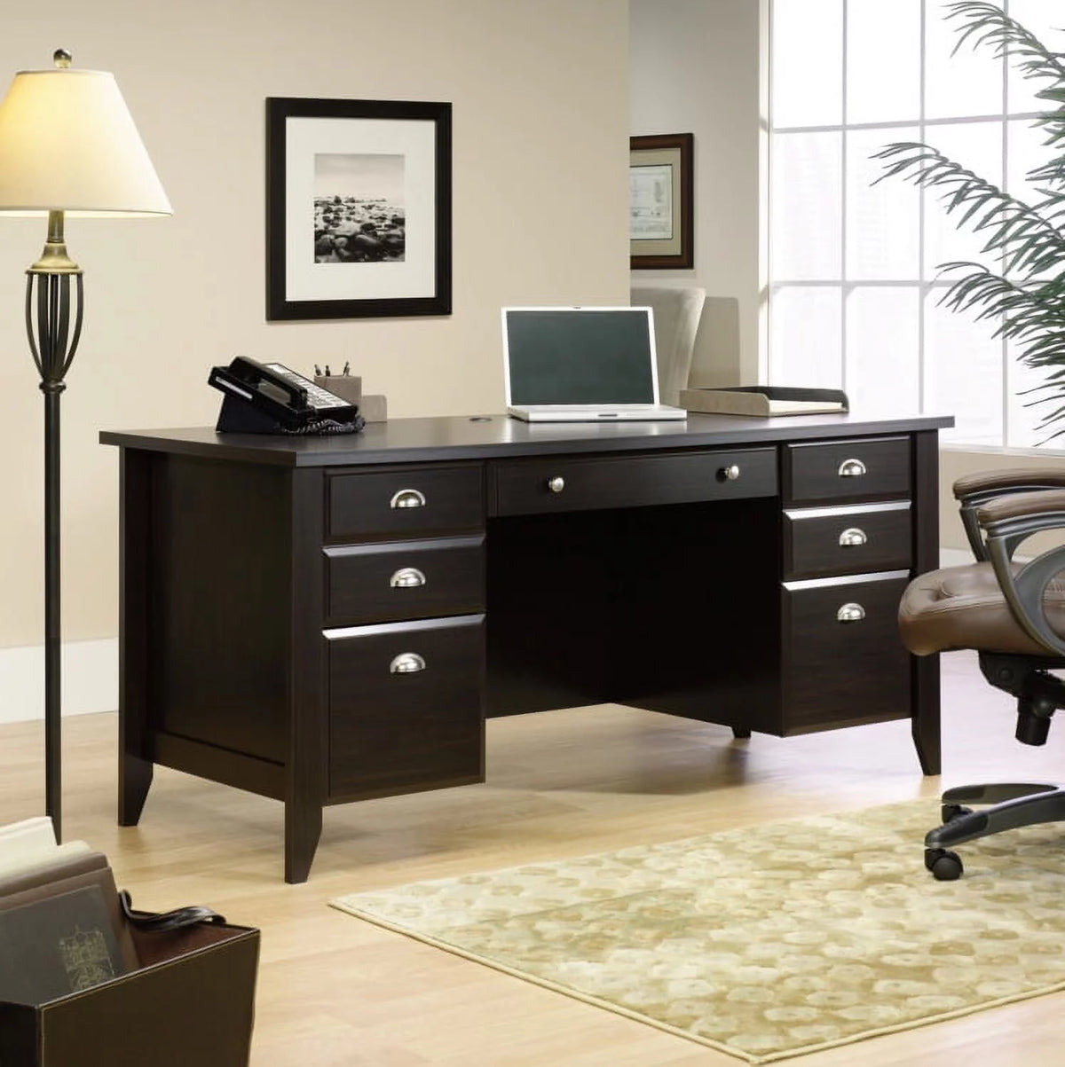 Executive Desk, Jamocha Wood Finish B26767