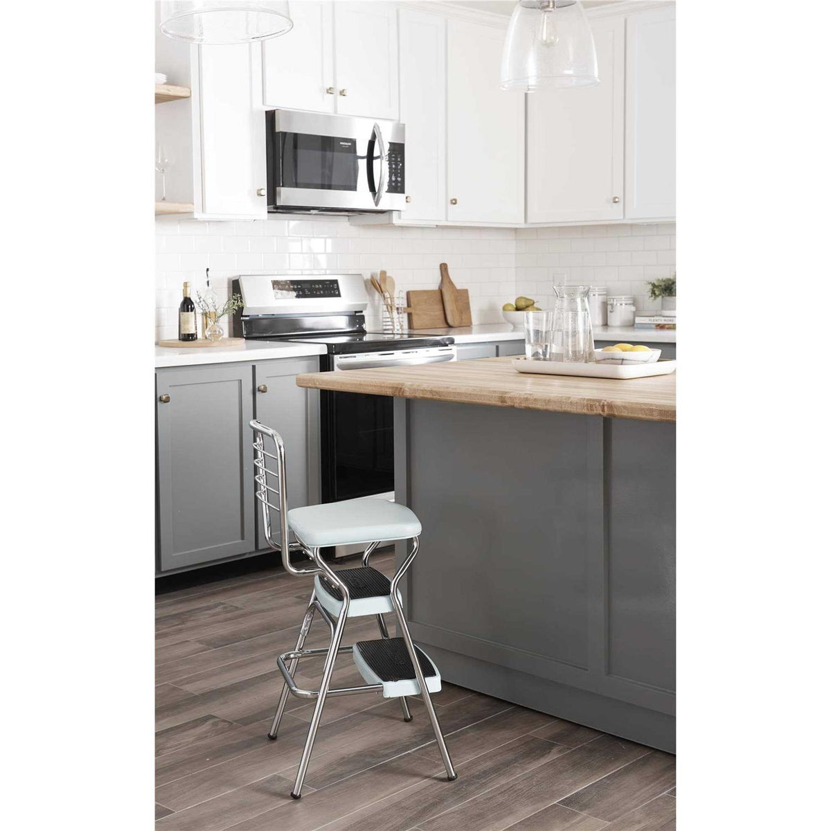 Retro Chair with Step Stool F7570