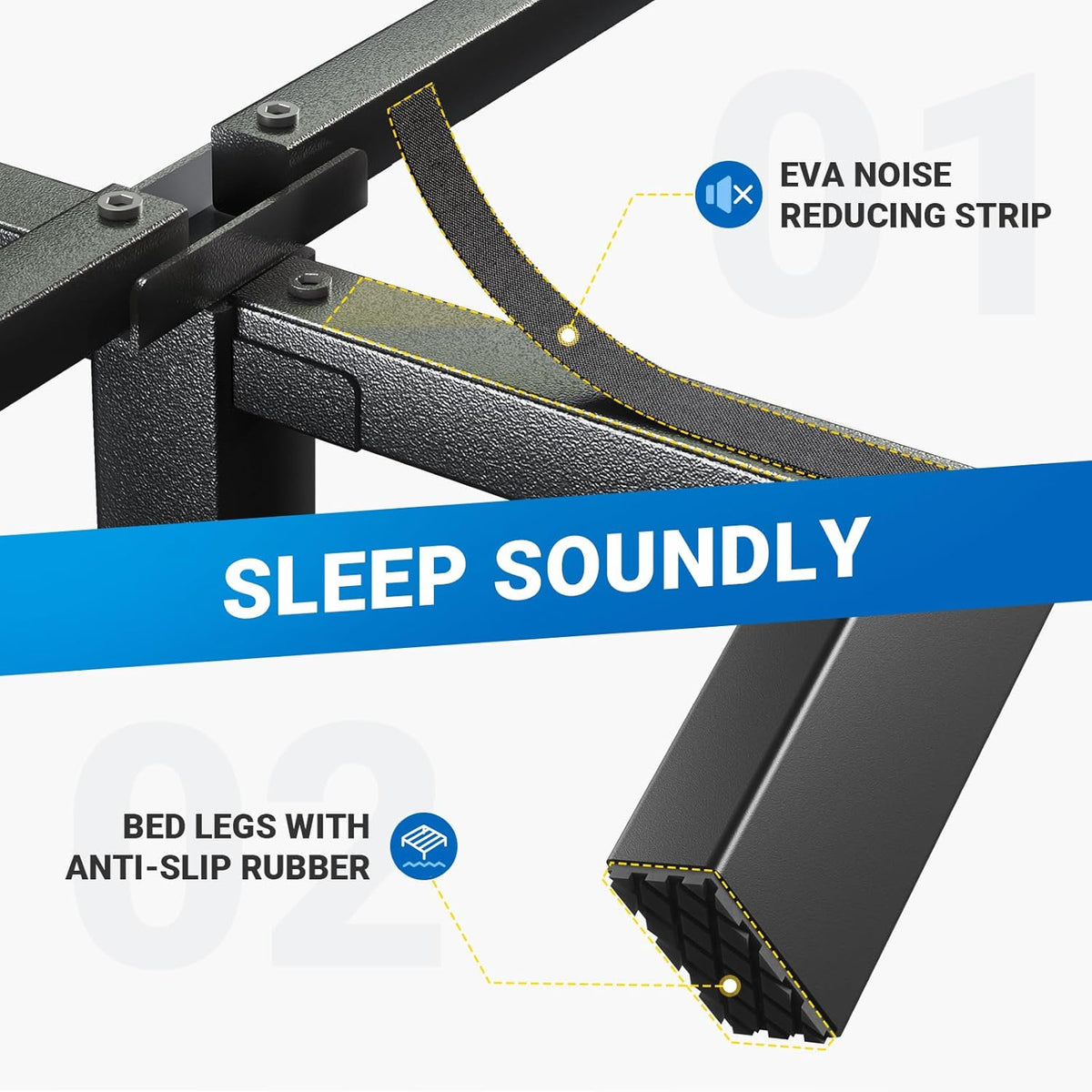 Queen Bed Frame with Storage Space Under Bed X8477
