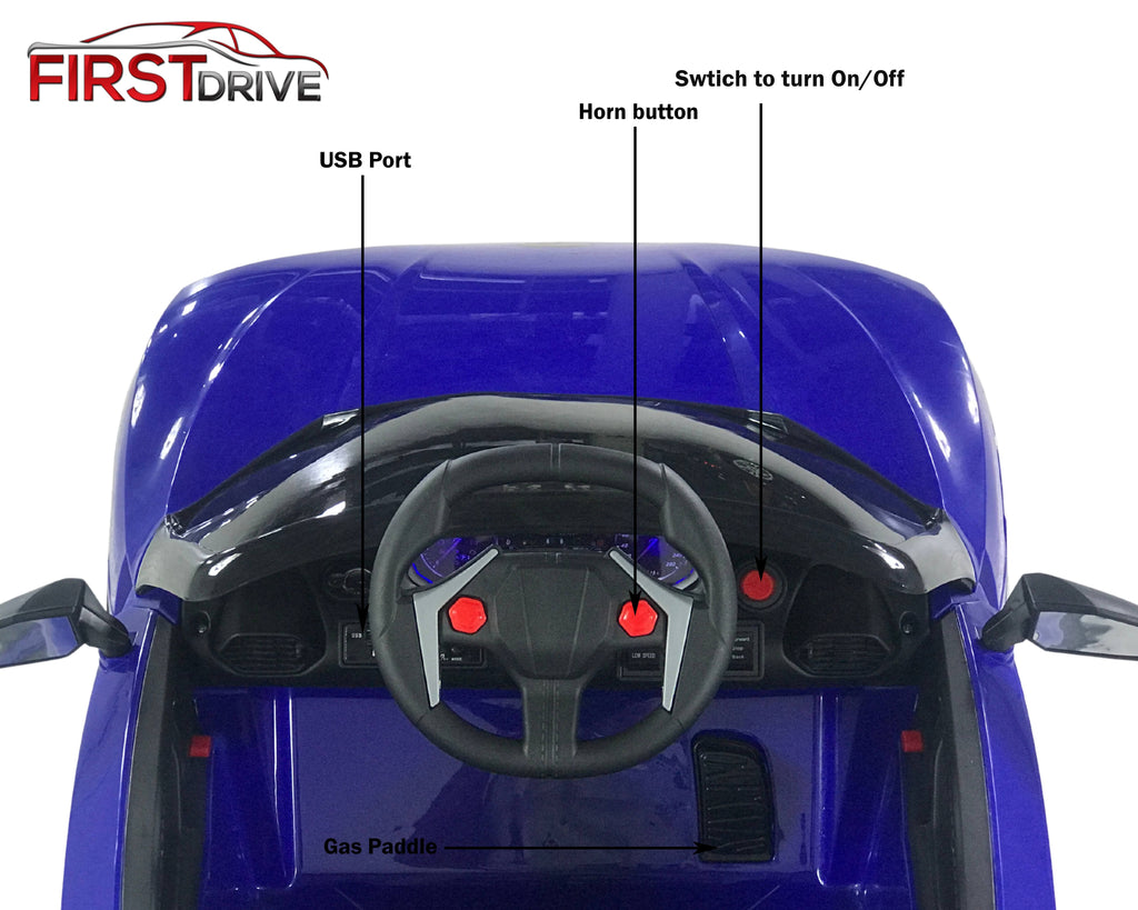 Blue 12V Electric Ride on Car with Remote Y19099