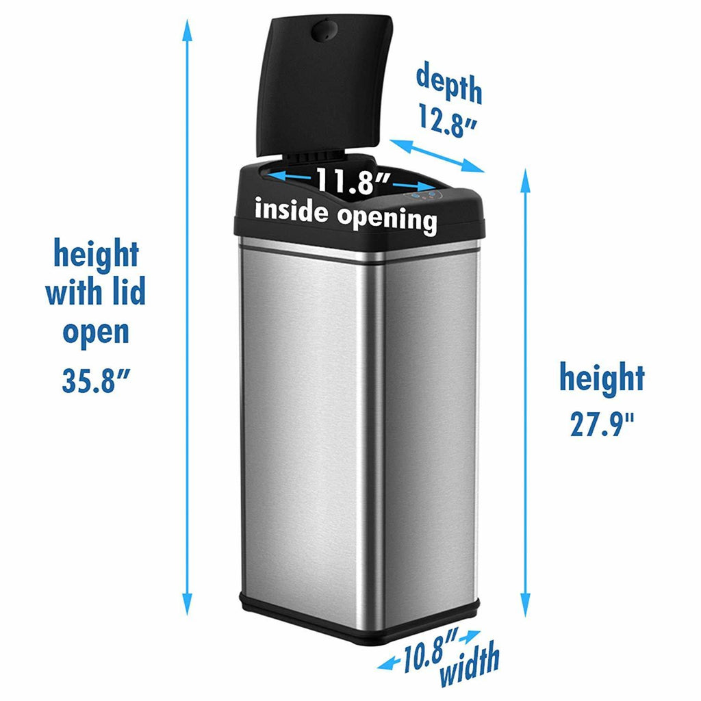 13 Gallon Automatic Touchless Sensor Kitchen Trash Can Z851