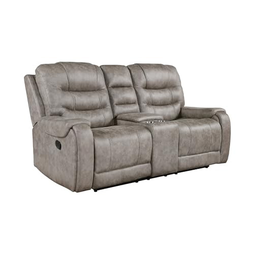 Grayish Brown Microfiber Recliner Sofa H535