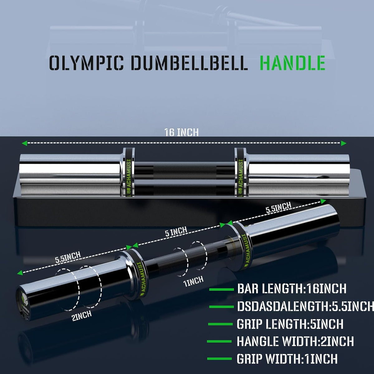 16" Loadable Dumbbell Bar Pair for 2” Weight Plates N488