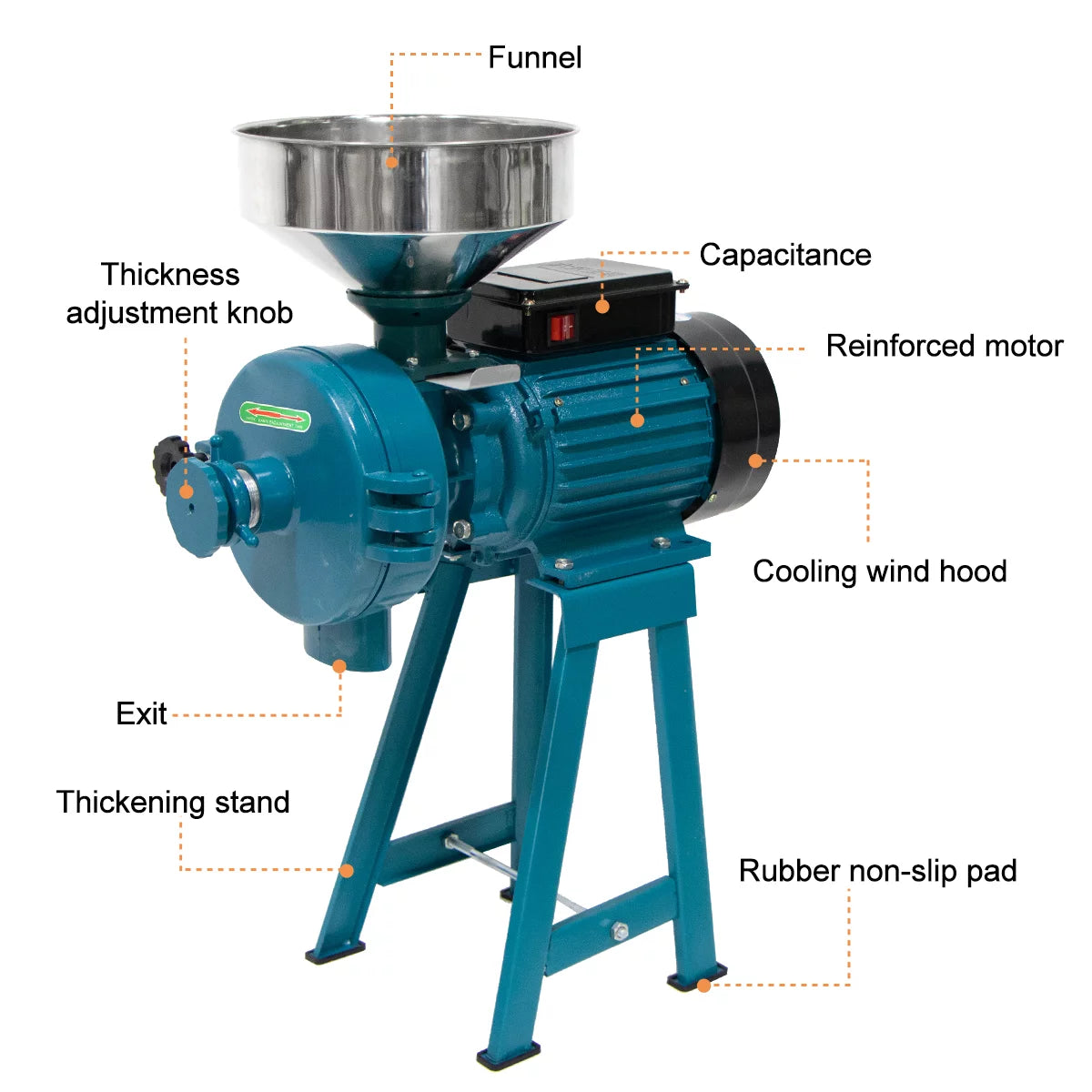 3000W Wet Dry Commercial Electric Grain Grinder Mill M6571