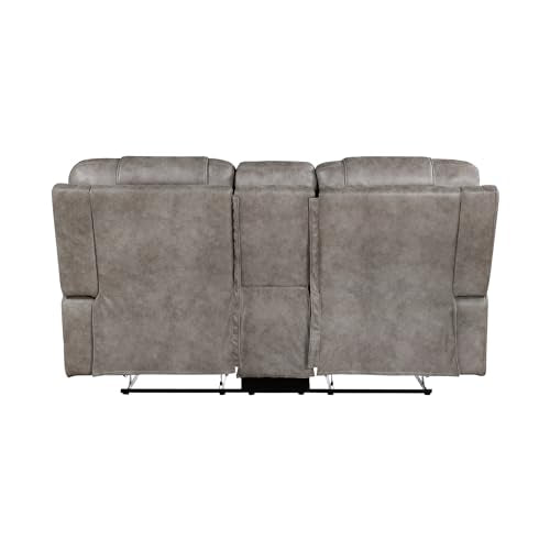 Grayish Brown Microfiber Recliner Sofa H535