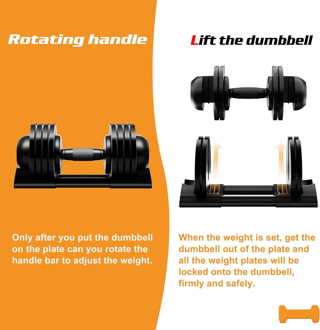 2PCS 52lb Adjustable Dumbbell Set L710