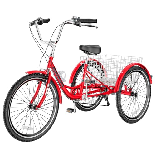 7 Speed 3 Wheel Adult Tricycle with Large Basket O942835