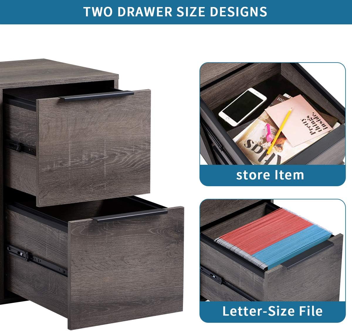 2 Drawer Walnut File Cabinet J640380