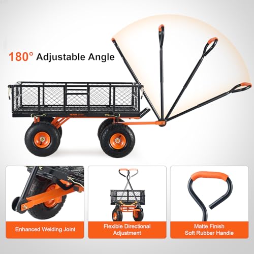 400lbs Steel Garden Dump Cart with Removable Sides S8711