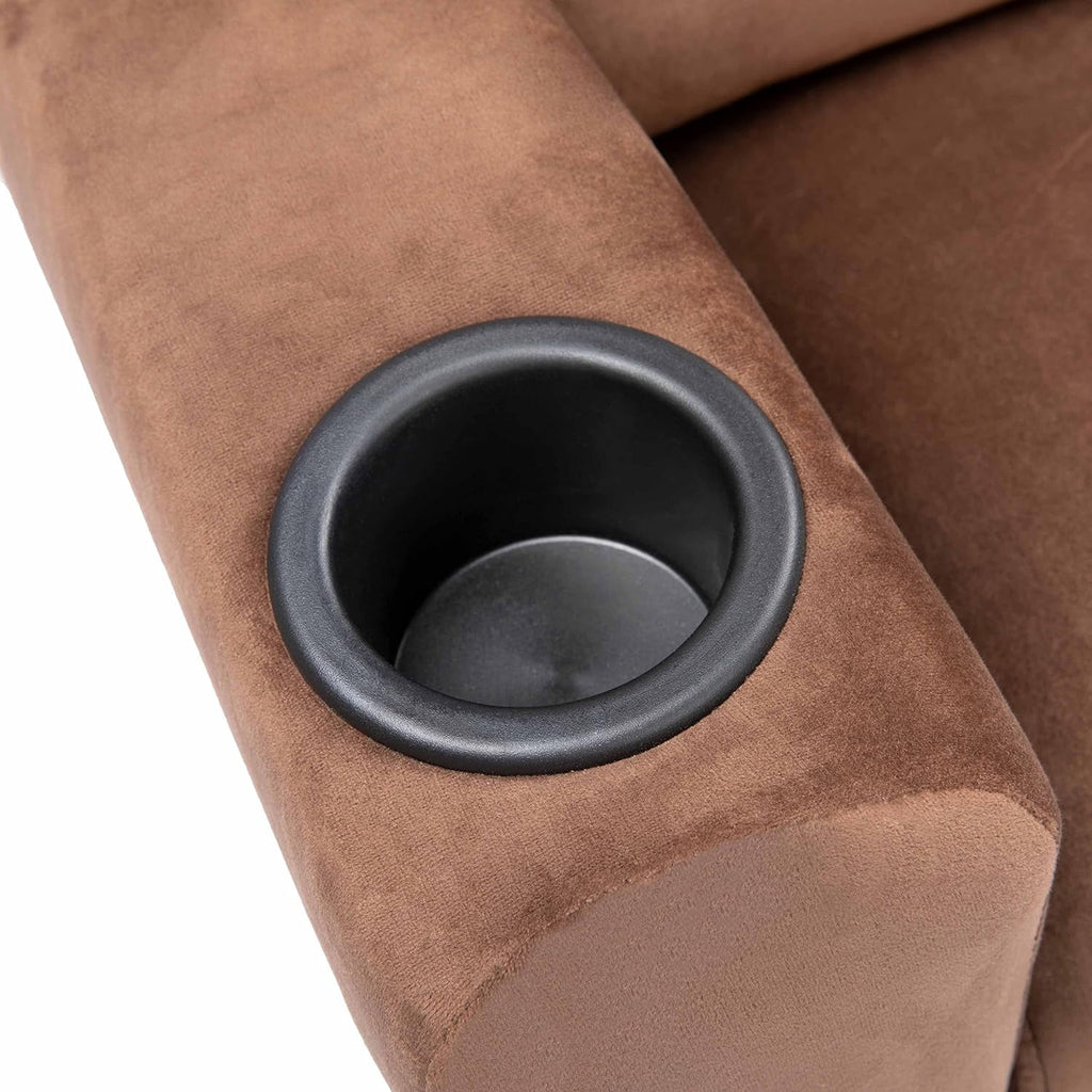 Brown Microfiber Toddler Recliner with Footrest K81612