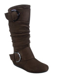 Brown Wide Calf Knee High Boots A8003
