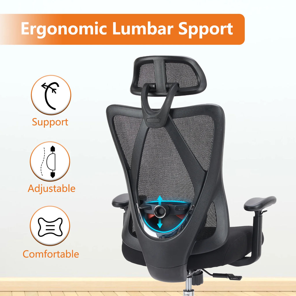 Ergonomic Office Chair with Adjustable Headrest and Lumbar Support C16680