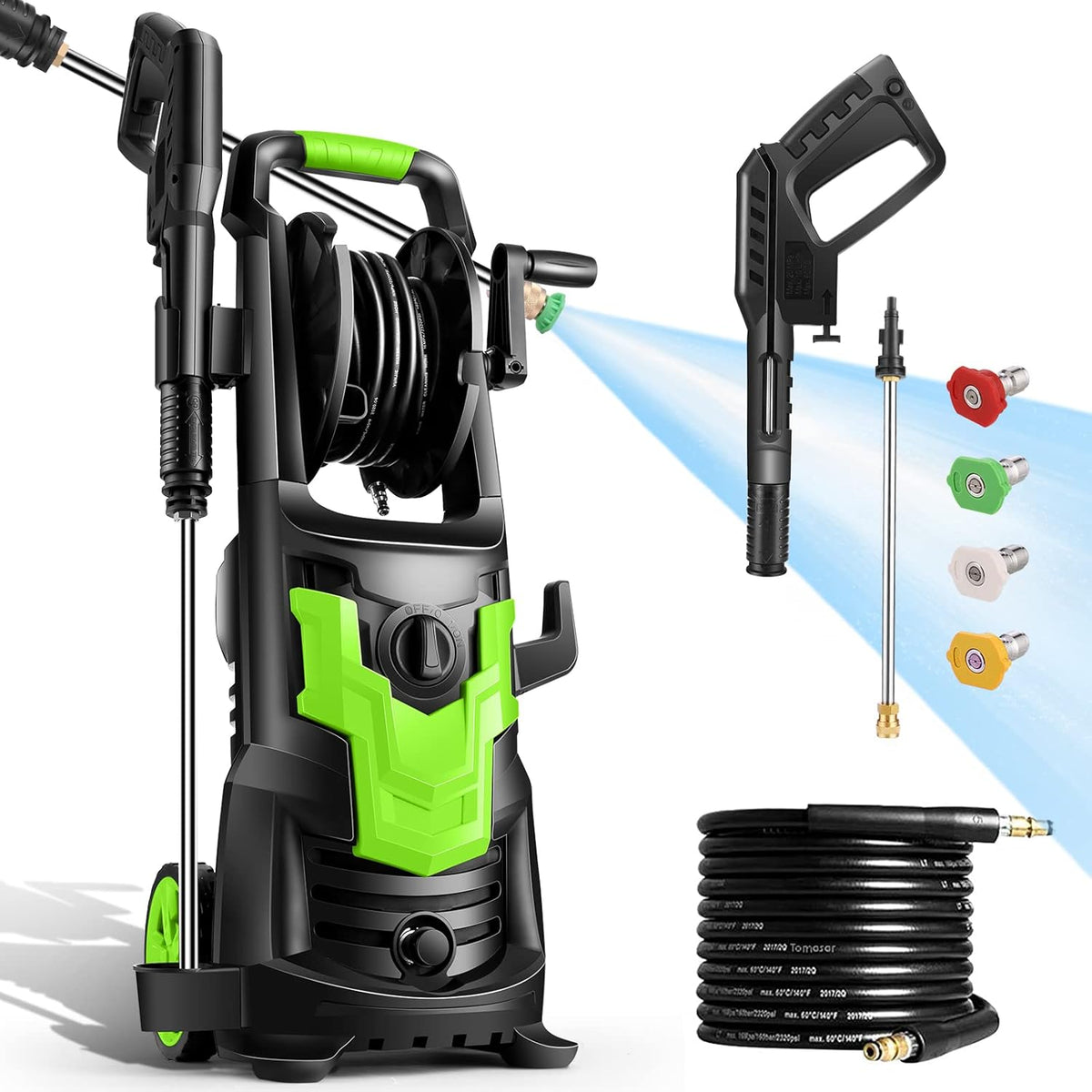 3000PSI Electric Pressure Washer with 4 Nozzles Q7428