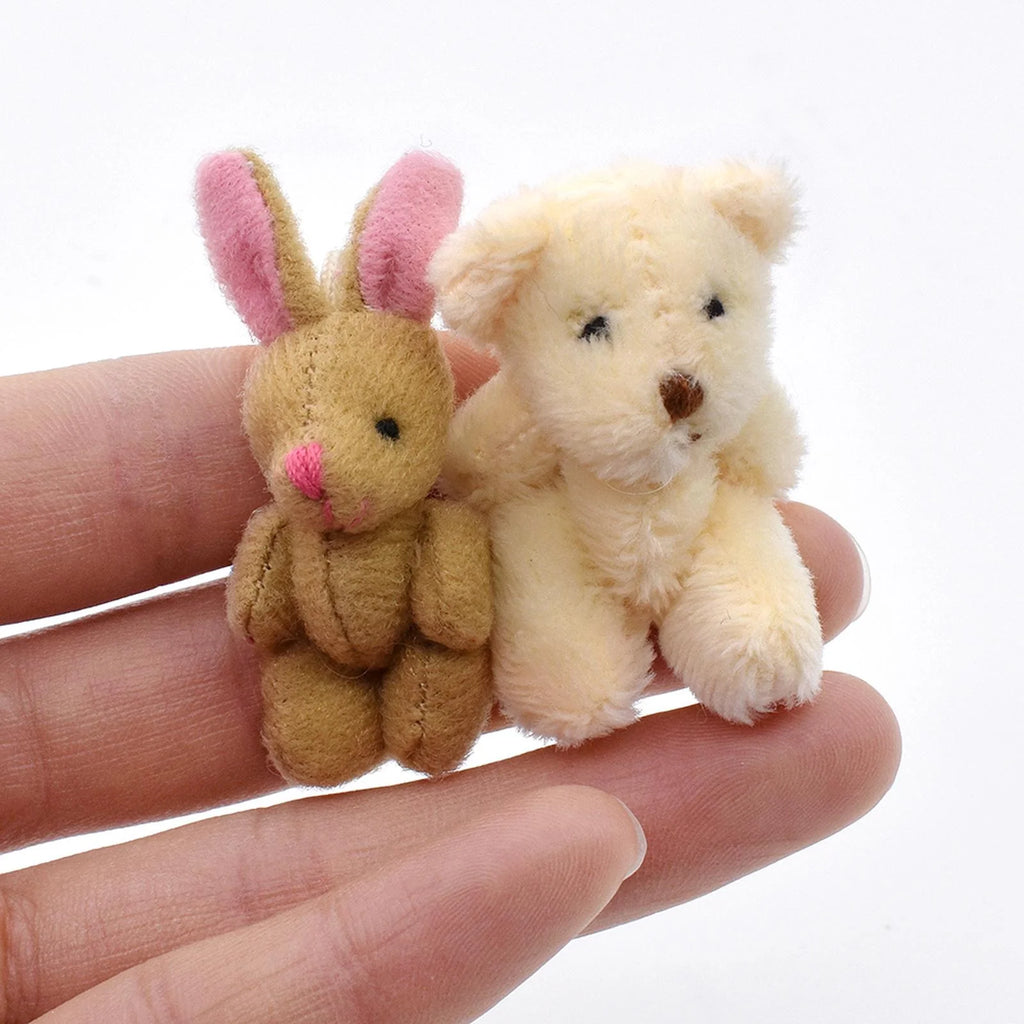 Mini Joint Bear/Rabbit Plush Dollhouse Decor Toys W246966