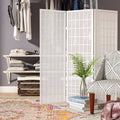 White 3 Panel Folding Room Divider L261303