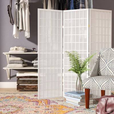 White 3 Panel Folding Room Divider L261303