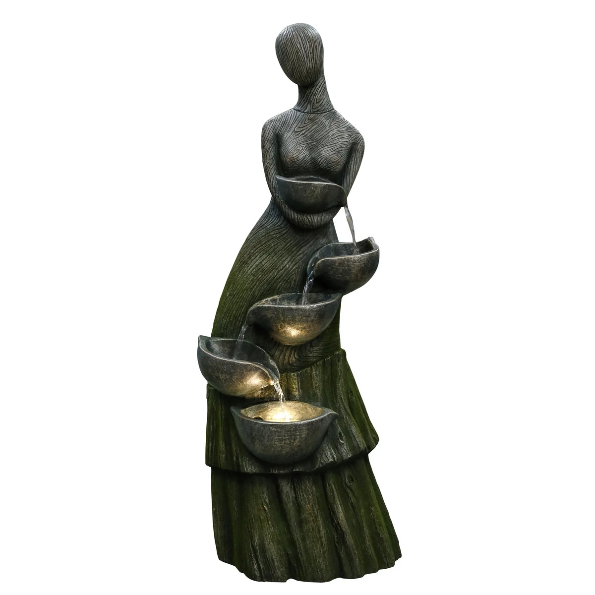 39" Lighted Outdoor Garden Water Fountain C46188