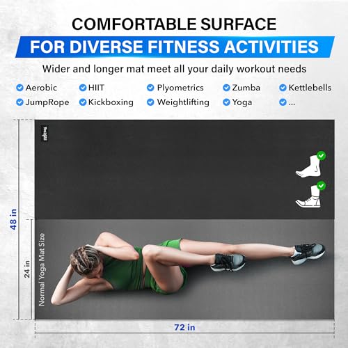 Large 6'x4'x7mm Foam Exercise Mat E4063