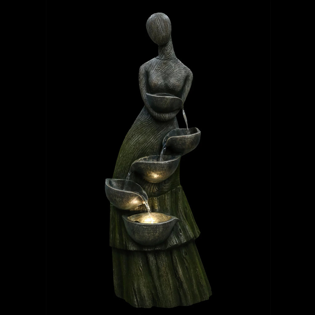 39" Lighted Outdoor Garden Water Fountain C46188