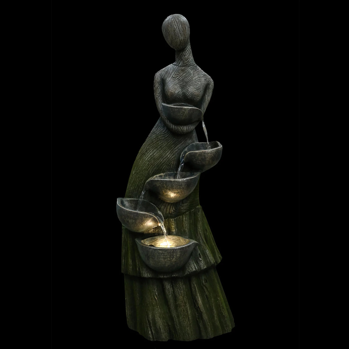 39" Lighted Outdoor Garden Water Fountain C46188