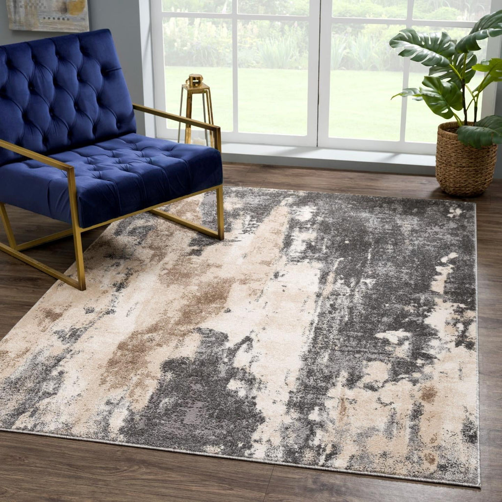 Modern Abstract Area Rug Gray 8 x 10 A72850