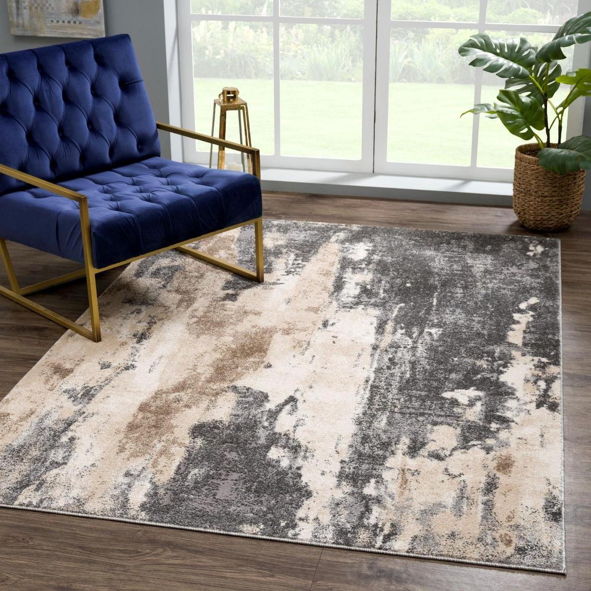 Modern Abstract Area Rug Gray 8 x 10 A72850