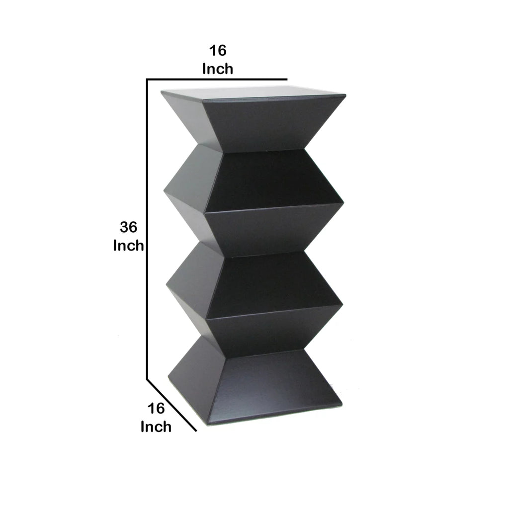 Black Faceted Pedestal with Square Top Q144227