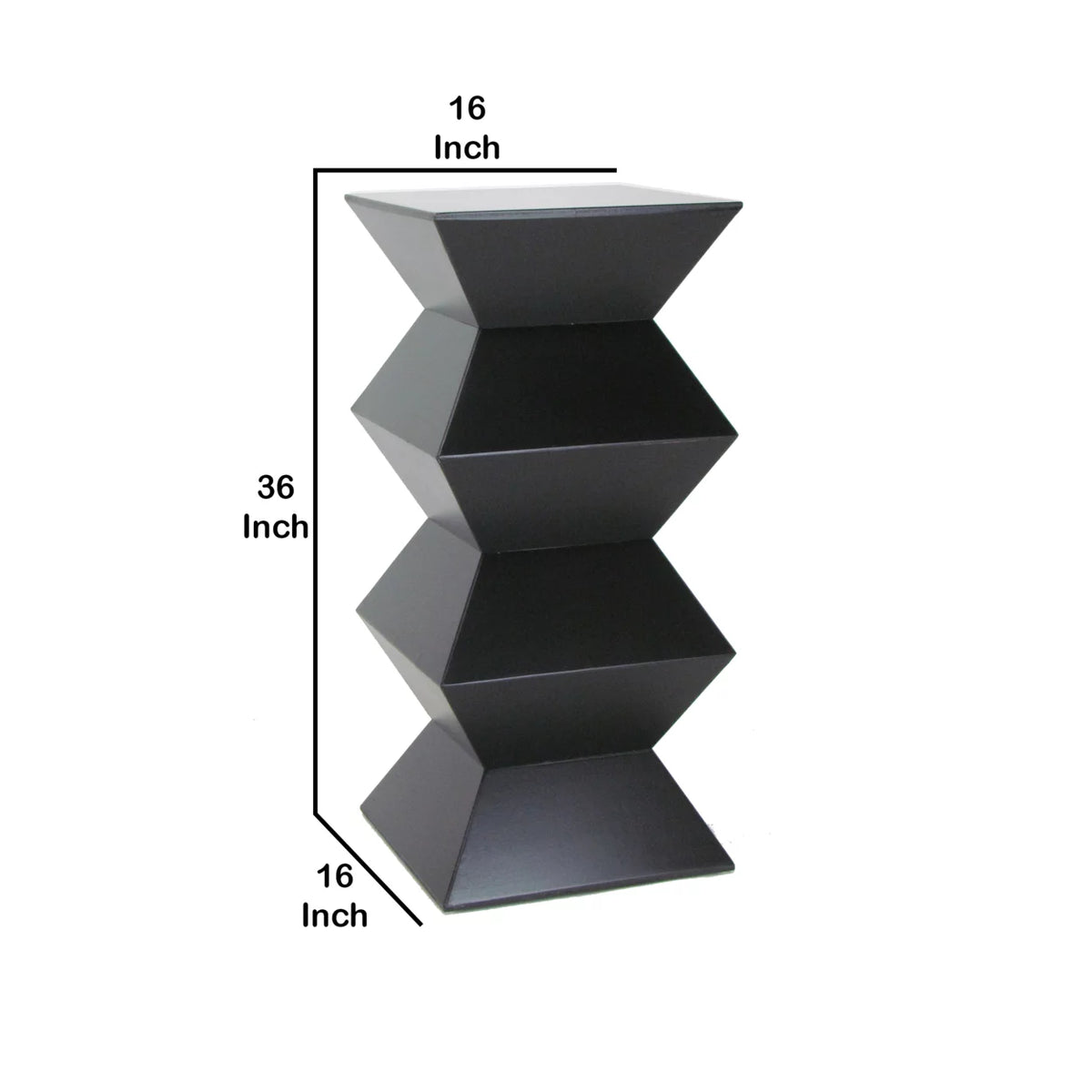 Black Faceted Pedestal with Square Top Q144227