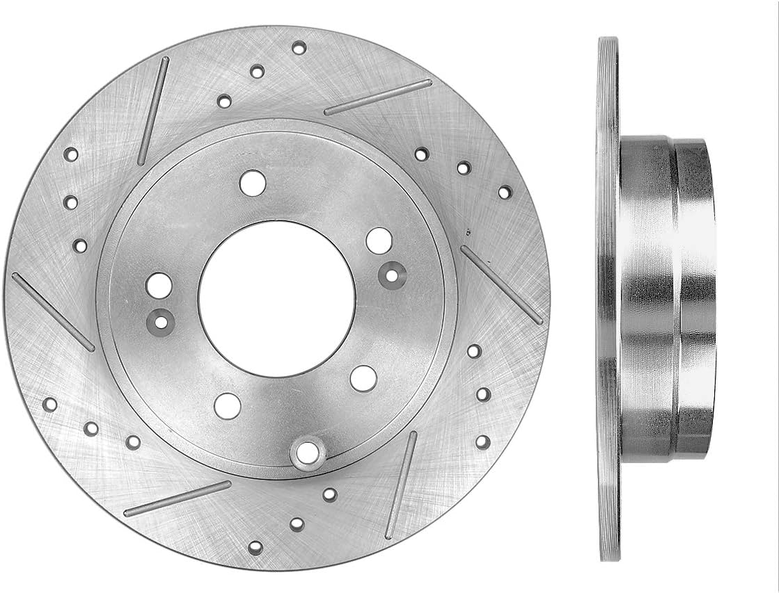 REAR 283mm Drilled & Slotted 5 Lug Rotors O49816
