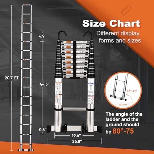 12.5 FT Aluminum Telescoping Ladder 330lbs W69286