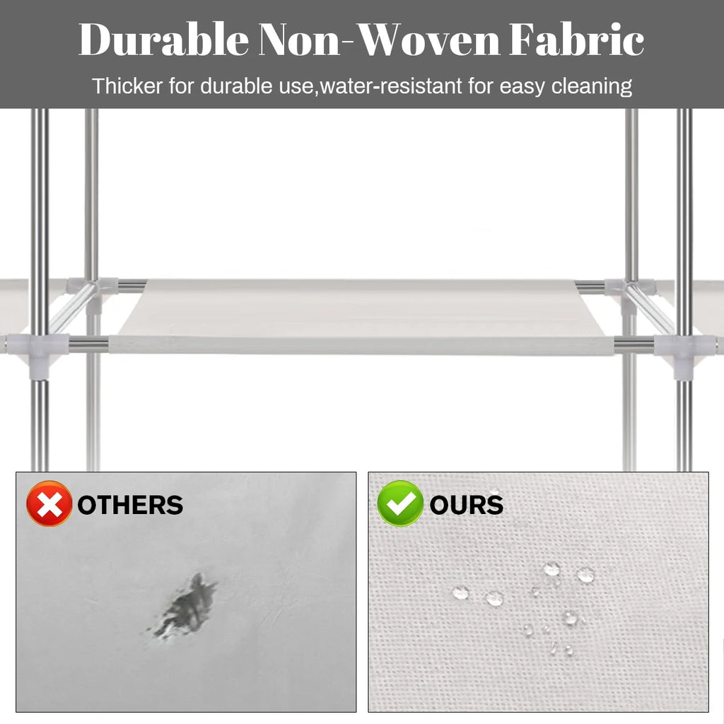 Portable Closet with Cover 50x17x67inch Gray J80152