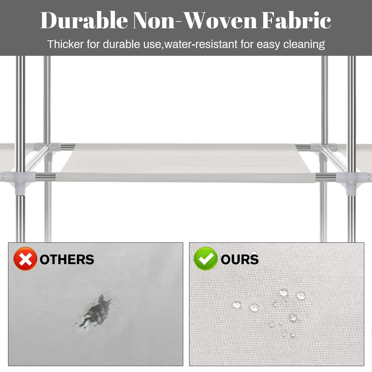 Portable Closet with Cover 50x17x67inch Gray J80152