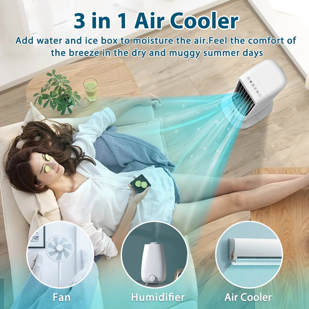 3-in-1 Evaporative Air Cooler Portable Tower Cooling Fan Oscillating White B31147