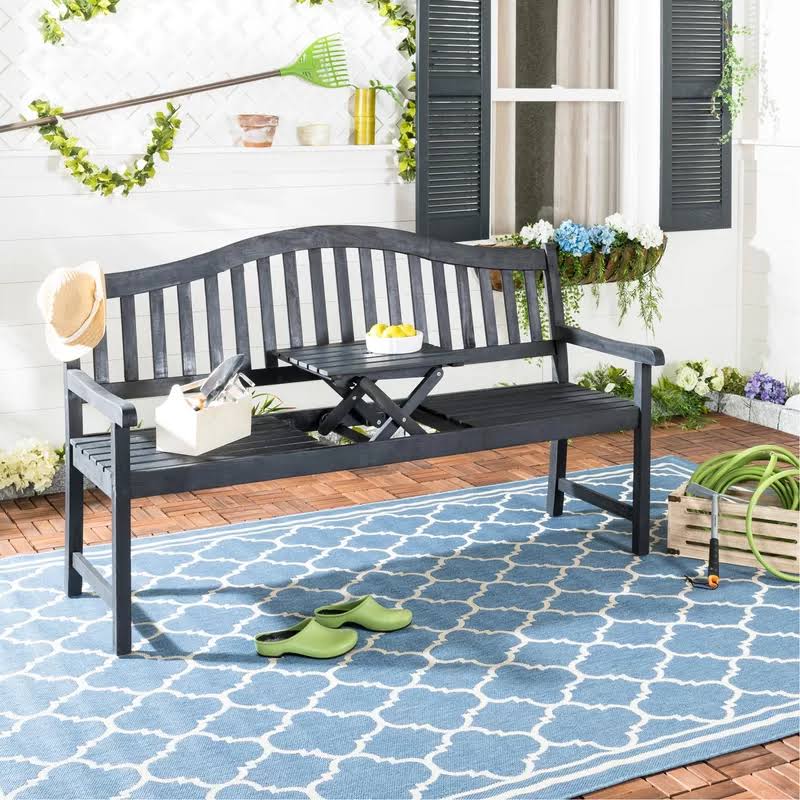 Blue Wooden Garden Bench U389
